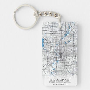 Indianapolis Indiana USA Travel City Map Key Ring