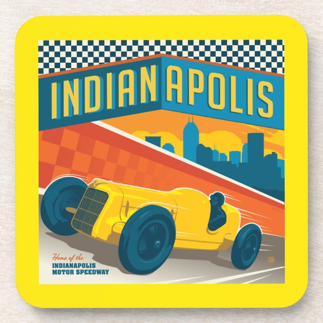Indianapolis, Indiana | Vintage Racer Coaster (Front)