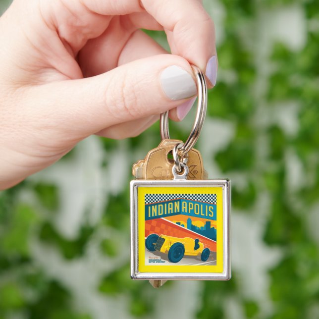 Indianapolis, Indiana | Vintage Racer Key Ring (Hand)