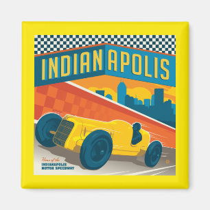 Indianapolis, Indiana   Vintage Racer Magnet