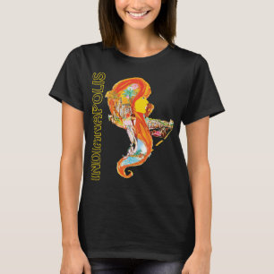 Indianapolis Race Girl Retro Yellow Travel T-Shirt