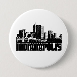 Indianapolis Skyline 7.5 Cm Round Badge