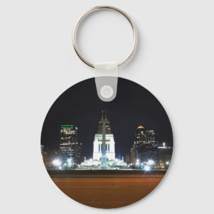 Indianapolis Skyline at Night Key Ring