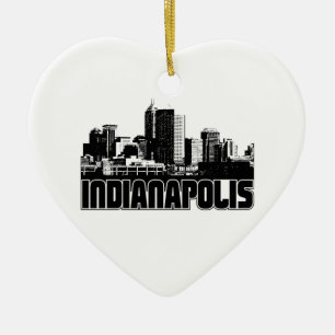 Indianapolis Skyline Ceramic Tree Decoration