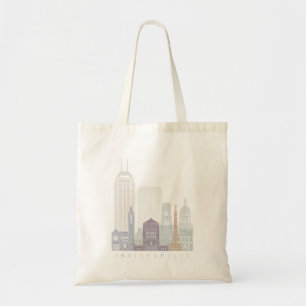 INDIANAPOLIS  SKYLINE POSTER PASTEL TOTE BAG