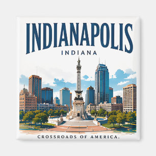 Indianapolis Skyline Spirit Magnet