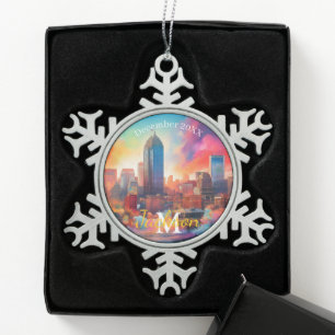 Indianapolis Snowflake Pewter Christmas ornament