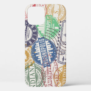 Indianapolis Stamps: Travel Seal Set. iPhone 12 Case