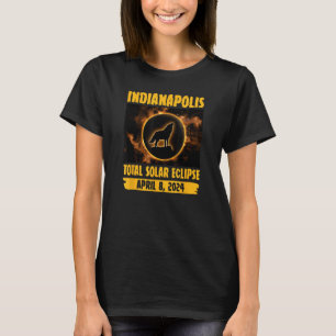 Indianapolis Total Solar Eclipse Wolf Howling At F T-Shirt