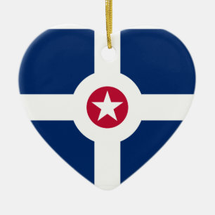 Indianapolis, United States flag Ceramic Tree Decoration
