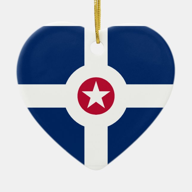 Indianapolis, United States flag Ceramic Tree Decoration (Front)