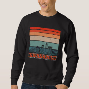 Indianapolis USA Retro Vintage Sunset Skyline Indi Sweatshirt