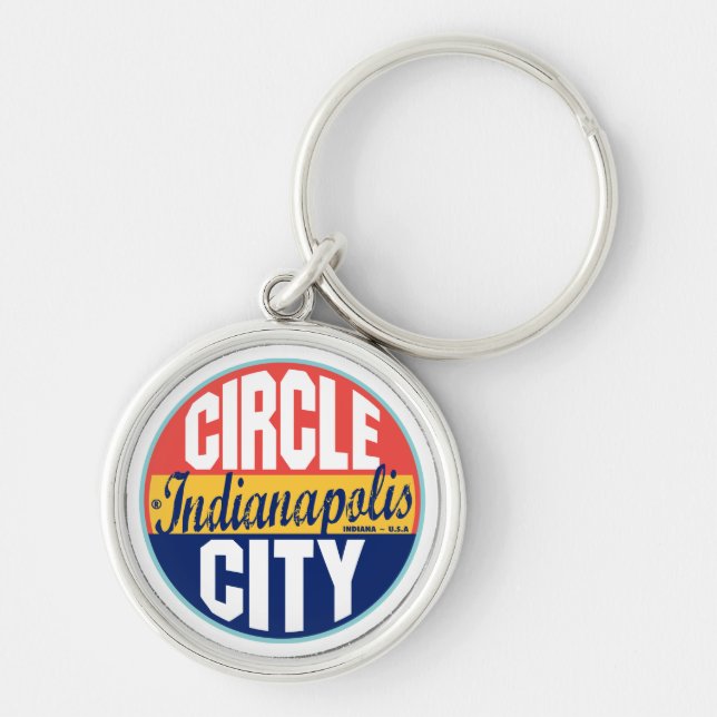 Indianapolis Vintage Label Key Ring (Front)