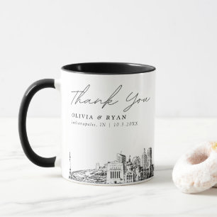 Indianapolis Wedding Minimal Custom Coffee Mug