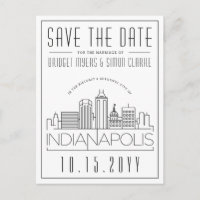 Indianapolis Wedding Skyline Save the Date