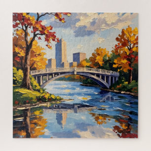 Indianapolis White Bridge Over the White River Jigsaw Puzzle