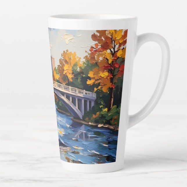 Indianapolis White Bridge Over the White River  Latte Mug (Right)