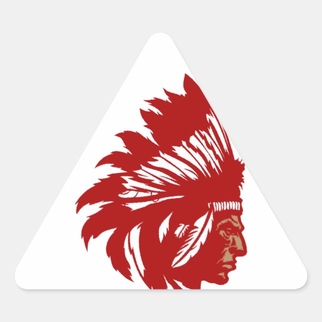 Indianer Häuptling Kopf Native American chief head Triangle Sticker (Front)