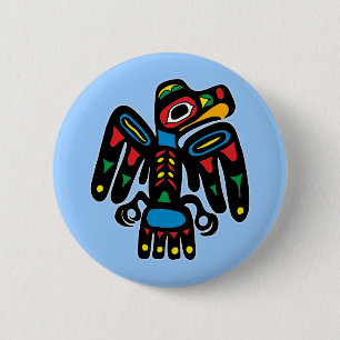 Indianer Native American Rabe raven 6 Cm Round Badge