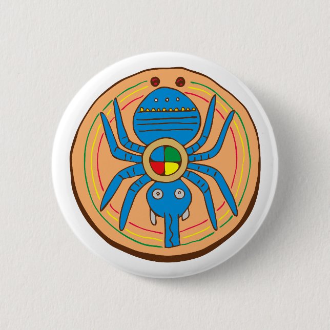 Indianer Native American Spinne spider 6 Cm Round Badge (Front)