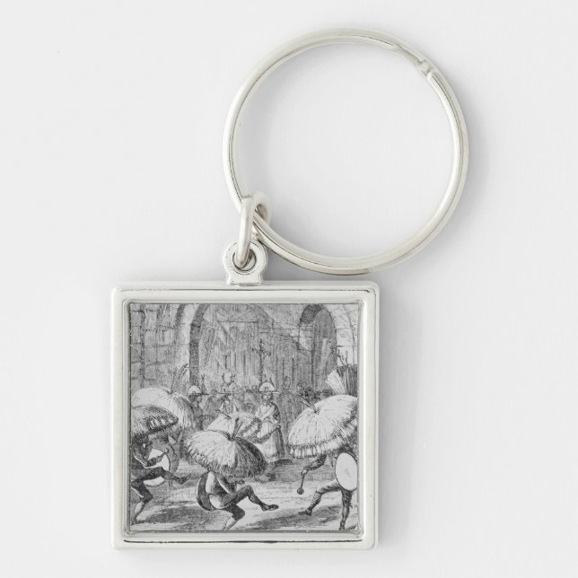 Indians Celebrating the Chuno or Potato Key Ring (Front)