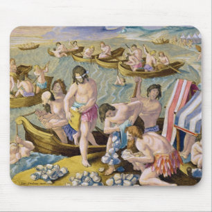 Indians diving for pearls, plate 93 from 'Venation Mouse Pad