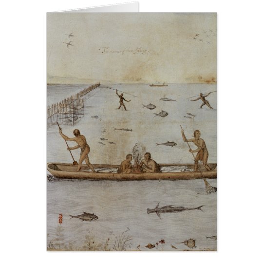 Indians Fishing Card