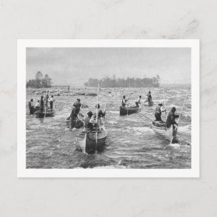 Indians Fishing in the Soo Canal Photograph Postcard