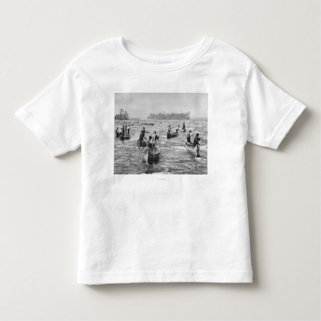 Indians Fishing in the Soo Canal Photograph Toddler T-Shirt (Front)