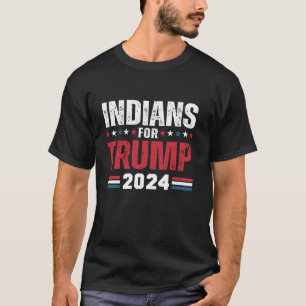 Indians For Trump 2024 American Flag T Shirt