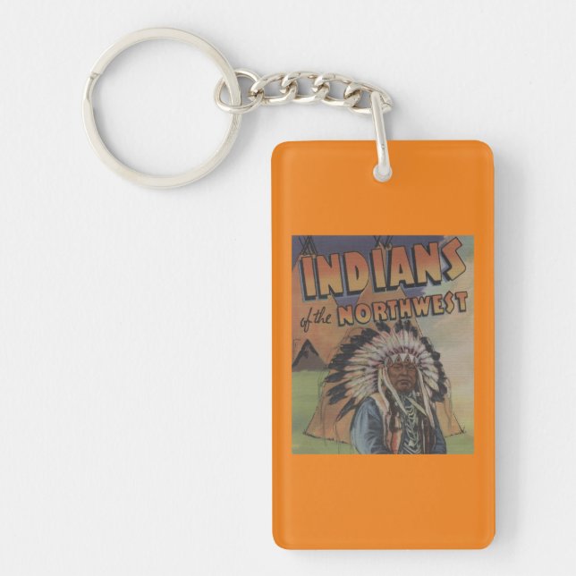 Indians of the Northwest - Indian Chief & Teepee Key Ring (Front)