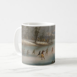 Indians Playing Lacrosse on the Ice Coffee Mug