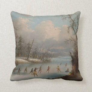 Indians Playing Lacrosse on the Ice Cushion