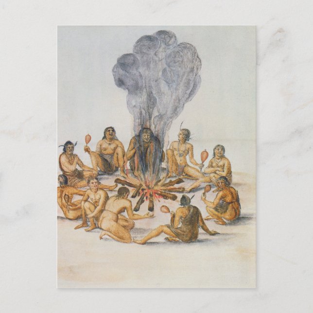 Indians round a Fire Postcard (Front)