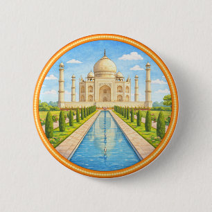India's Taj Mahal 6 Cm Round Badge