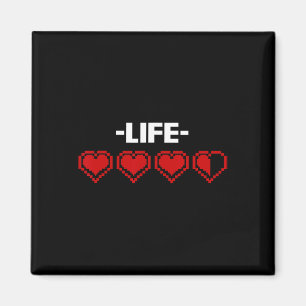 Indicator Heart 8 Bit Graphic Video Game Player Gi Magnet