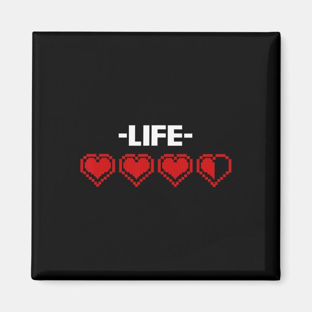 Indicator Heart 8 Bit Graphic Video Game Player Gi Magnet (Front)