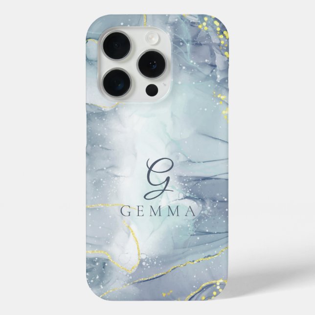 Indicolite Gold Glitter Watercolor Customisable Case-Mate iPhone Case (Back)