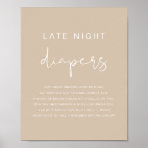 INDIE Bohemian Beige Late Night Diapers Game Poster