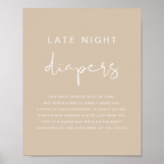 INDIE Bohemian Beige Late Night Diapers Game  Poster