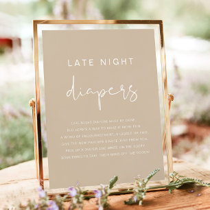 INDIE Bohemian Beige Late Night Diapers Game Poster