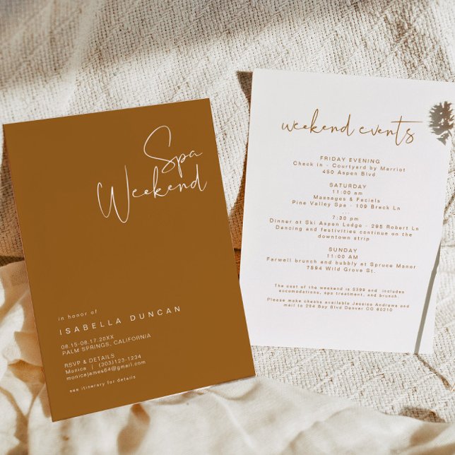 INDIE Bohemian Burnt Orange Bachelorette  Invitation (Creator Uploaded)