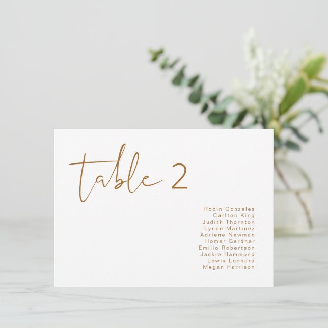 INDIE Bohemian Burnt Orange Table Seating Card (Standing Front)