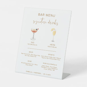 INDIE Bohemian Cocktail Signature Drink Bar Menu  Pedestal Sign