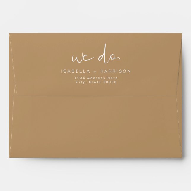 INDIE Bohemian Earth Toned Beige Wedding Envelope (Back (Top Flap))