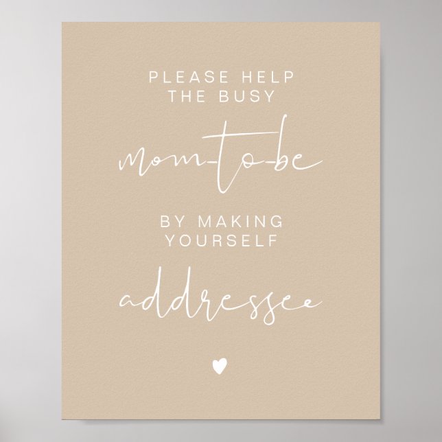 INDIE Boho Beige Baby Address the Envelope Sign  (Front)