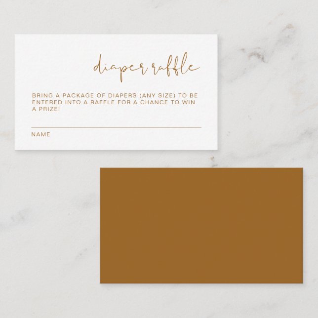 INDIE Boho Burnt Orange Diaper Raffle Card (Front/Back)