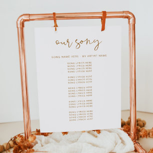 INDIE Boho Burnt Orange Wedding Song Lyrics Poster