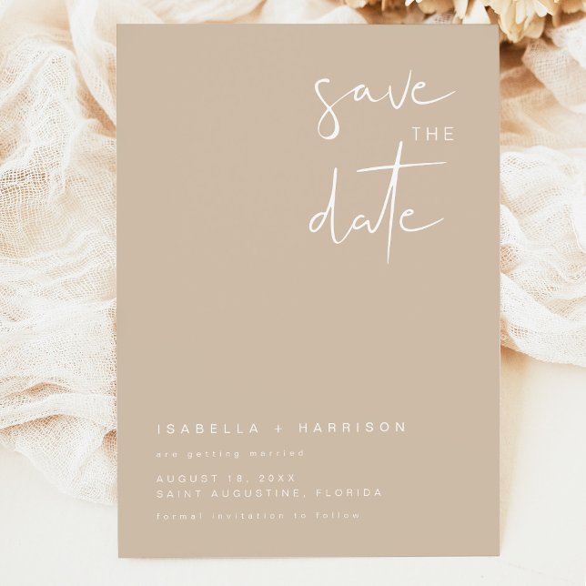 INDIE Boho Earth Toned Beige Save the Date  Invitation (Creator Uploaded)