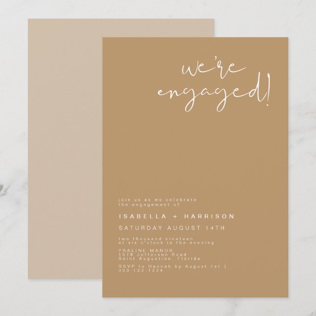 INDIE Boho Earth Toned Engagement Announcement (Front/Back)